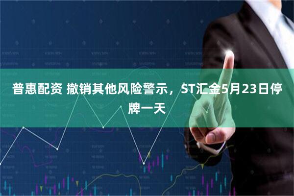 普惠配资 撤销其他风险警示，ST汇金5月23日停牌一天